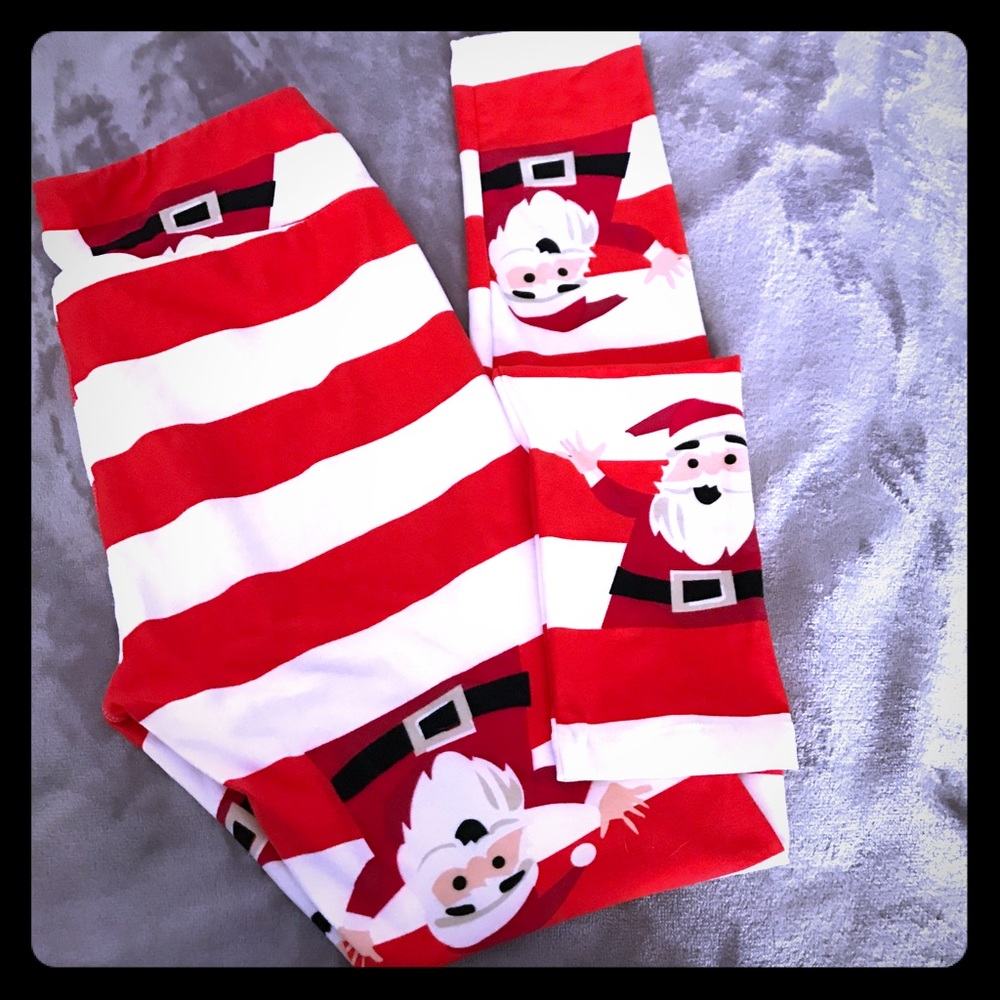 LulaRoe one size Christmas santa leggings
