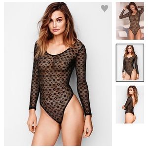 Victoria's Secret Lace Long Sleeve Bodysuit