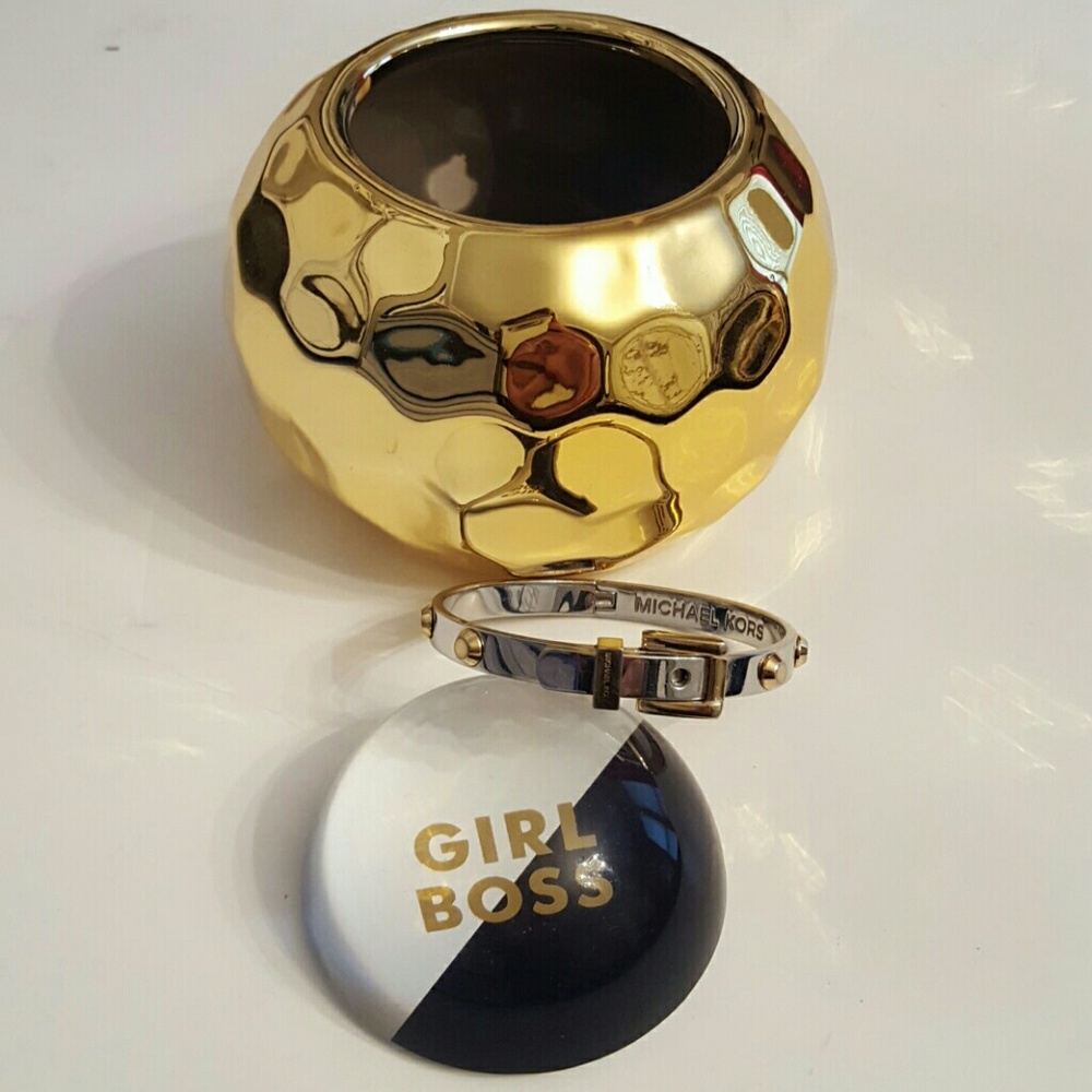 Michael Kors Astor Buckle Two Tone Bracelet