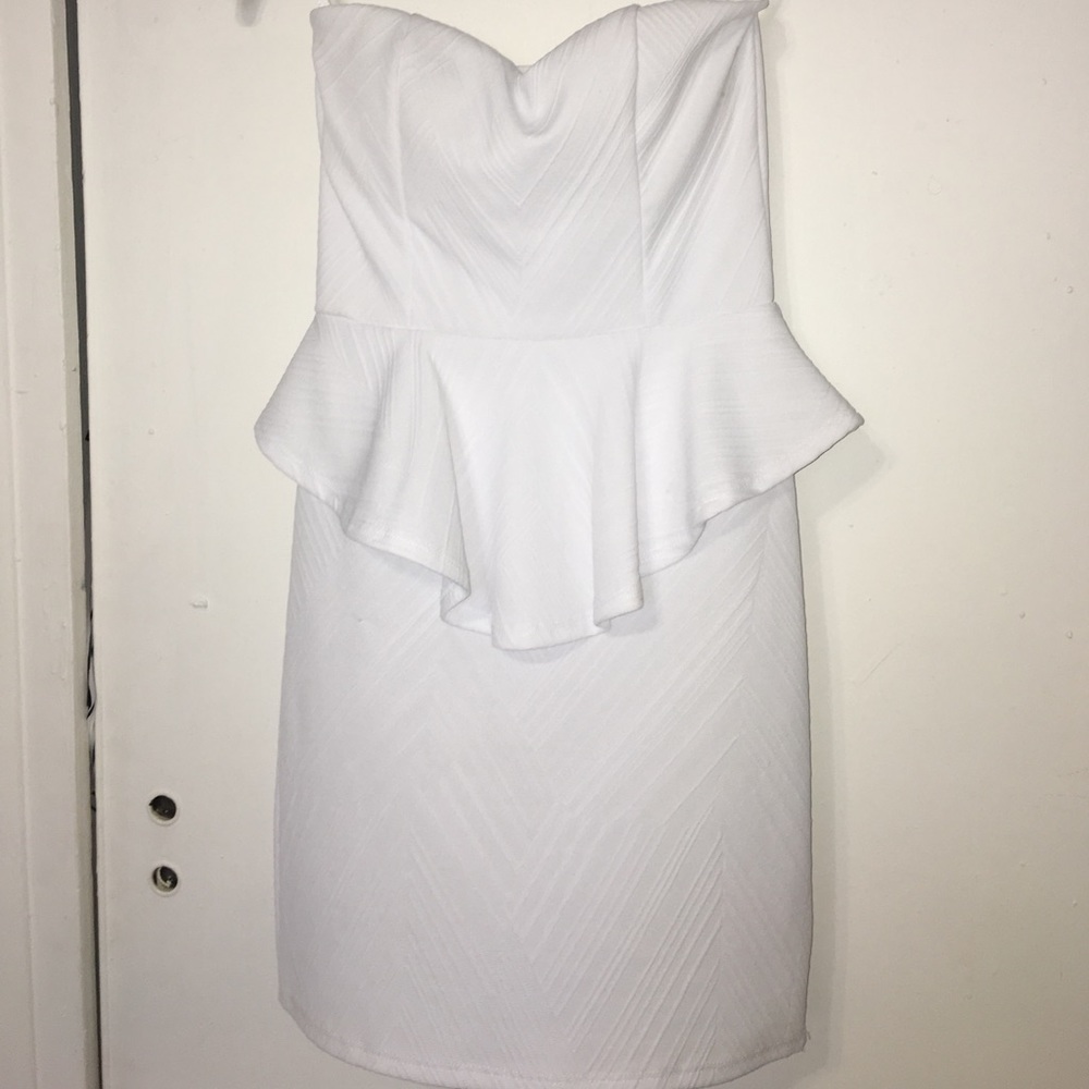 White Peplum Dress