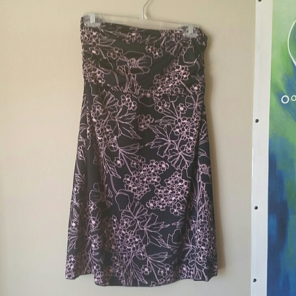 Strapless black and pink dress