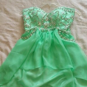 Bright mint green cocktail/bridesmaid beaded dress