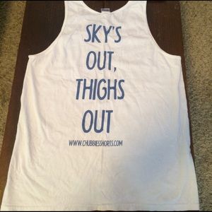 Chubbies men's white tank top