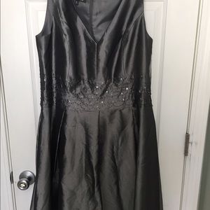 Charcoal color dress with beading, Women's size 16