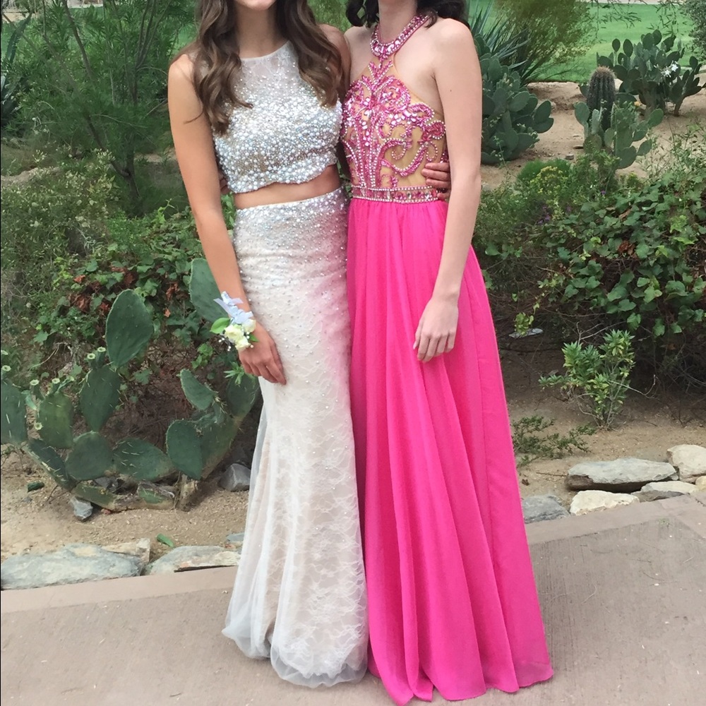 champagne sequined maxi dress