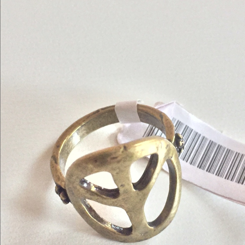 Gold Peace Ring Brandy Melville size 7 NWT!