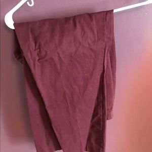 Crop Maroon Khaki Pants
