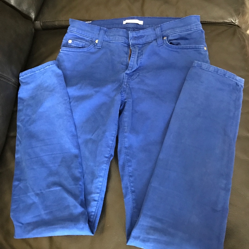 7 For All Mankind blue jeggings skinny pants 28