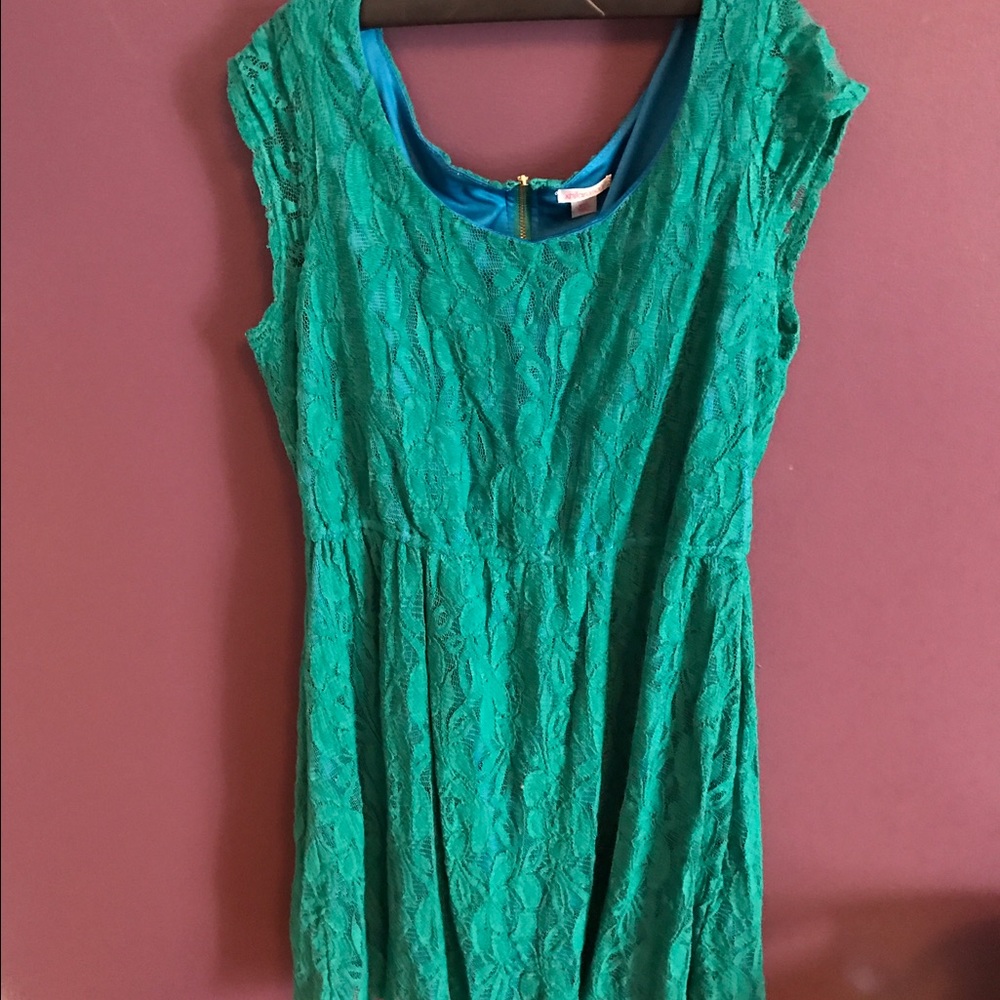 Teal Lace Dress