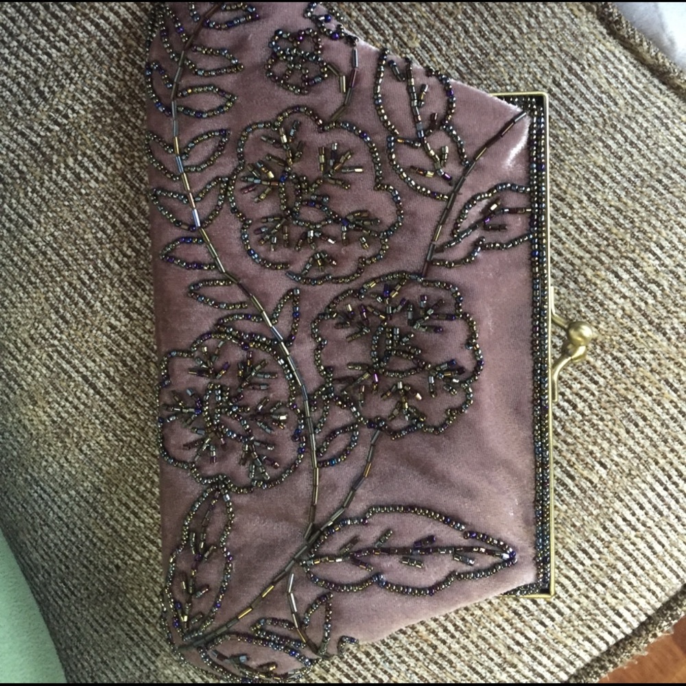 Purple beaded purse