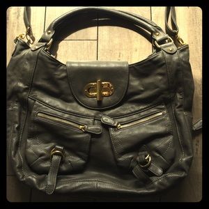 Melie Bianco Gray Expandable Handbag with strap