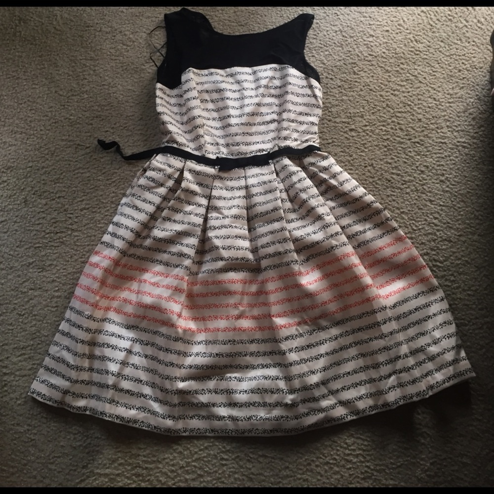 Spotted Stripe Dress with Pockets