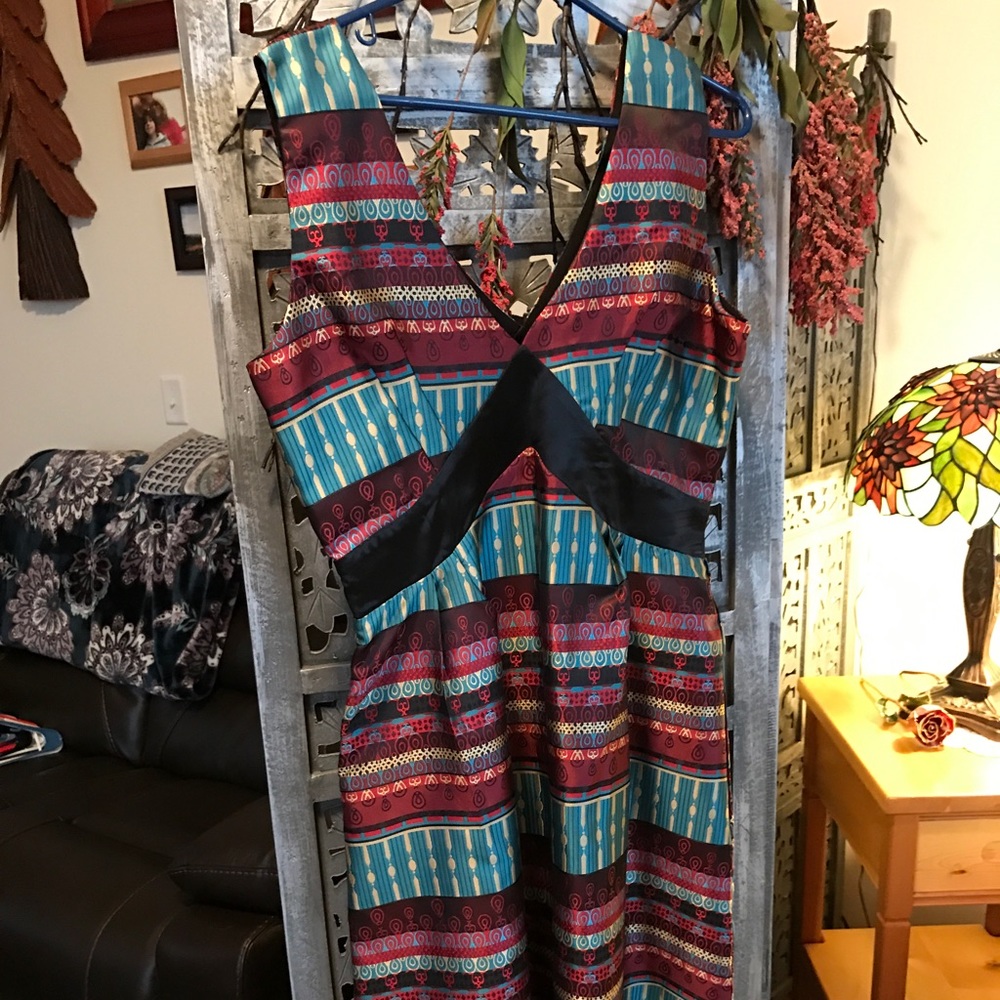 Satin, brand new multi color beautiful dress