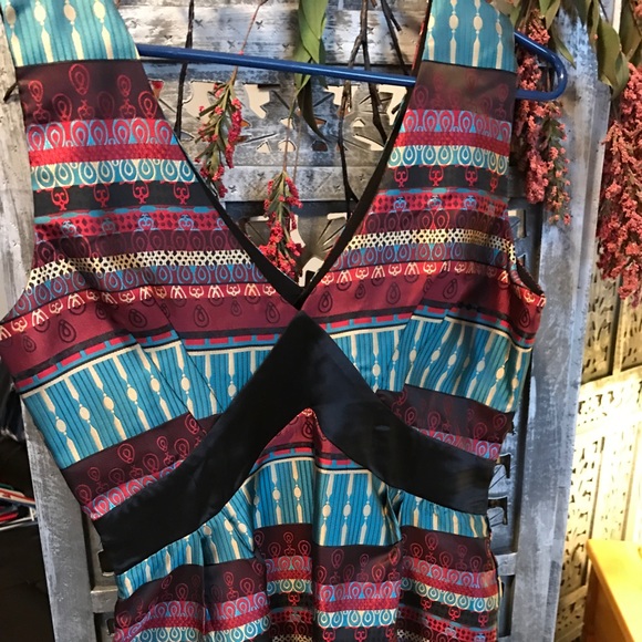 Satin, brand new multi color beautiful dress - Picture 2 of 3