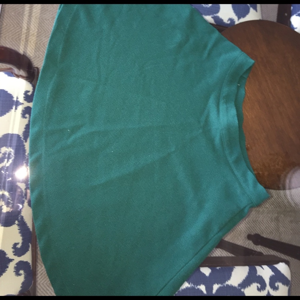 Bright green skirt