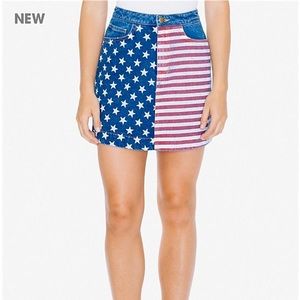 NWT American Apparel six XS American Flag skirt