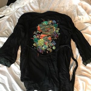 floral Kimono with dragon