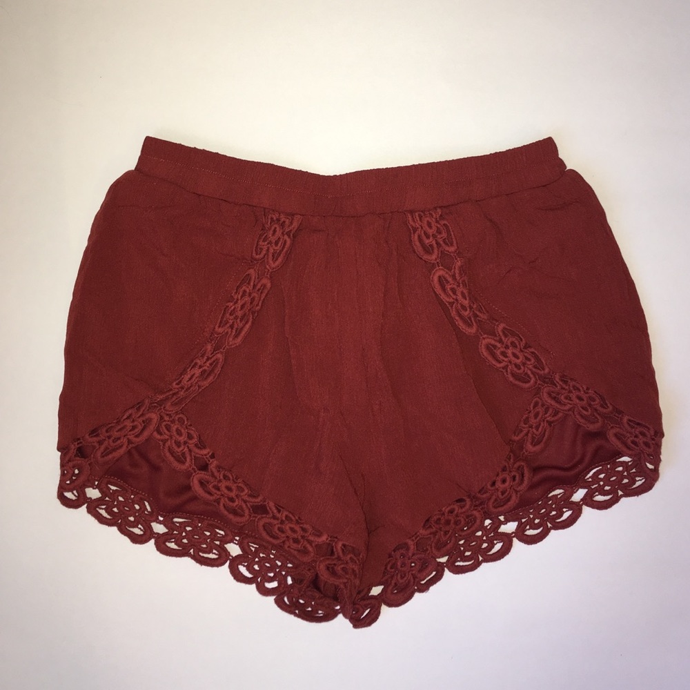 Festival Forever 21 Chiffon Shorts in Rust XS