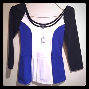 NWT color block peplum from express