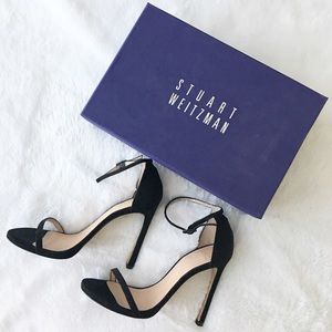 Stuart Weitzman Black Goose Bump Nudist Heel