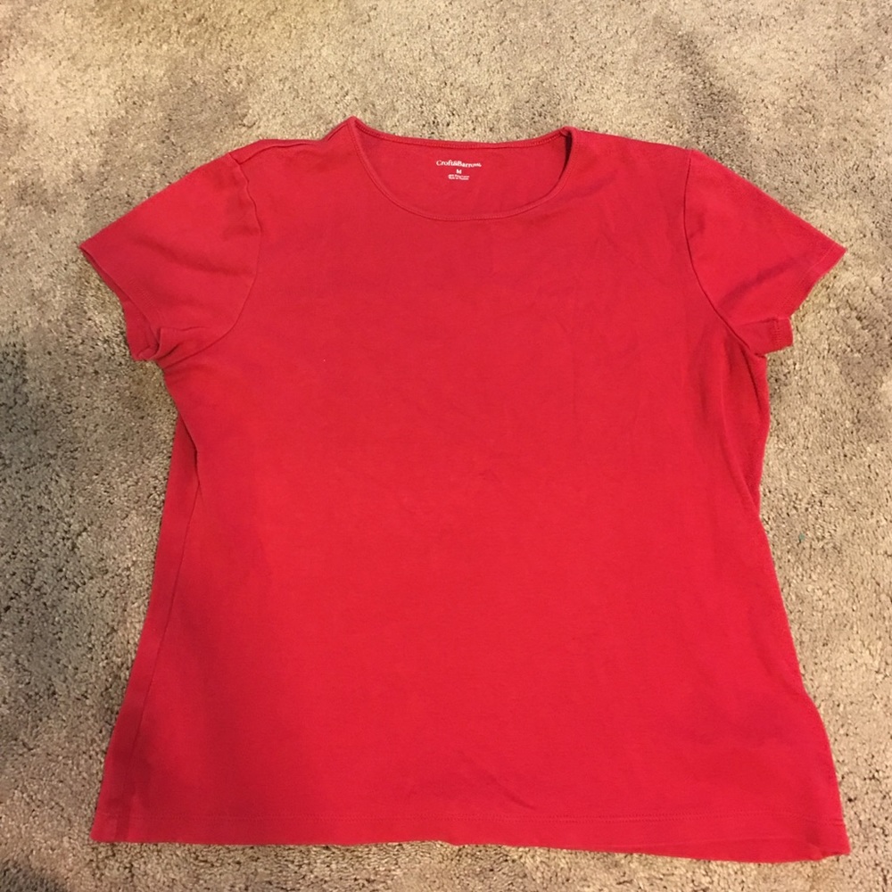 red short sleeve top