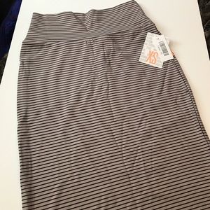 Grey and black striped Lularoe Cassie