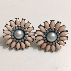 Earnings, pearl pink turquoise stone