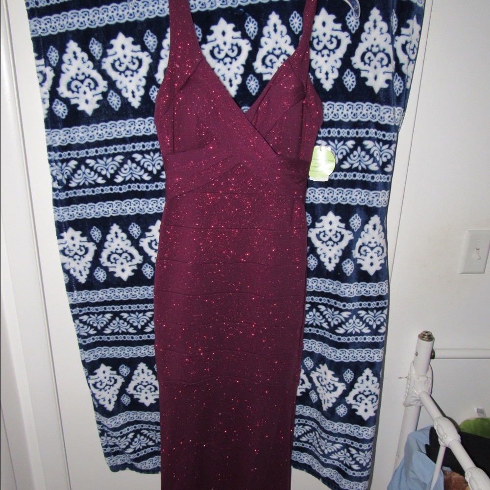 Long Burgundy Sparkly Dress MAKE AN OFFER!!