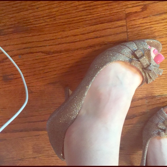 Caparros champagne bling kitten bow heel - Picture 1 of 7