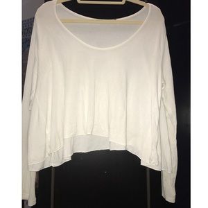 Brandy Melville white long sleeve crop top