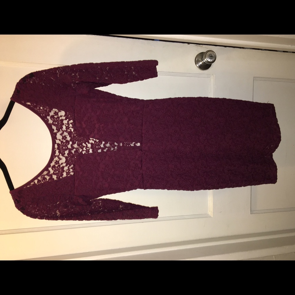 Maroon lace dress