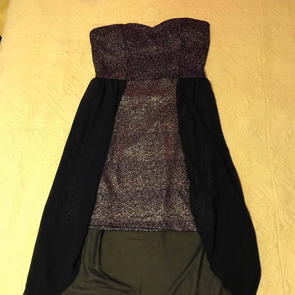 Strapless Gold & Black Party Dress - Size XL