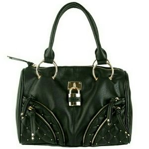 BNWT Bebe Sachi Zipper Studded Padlock Tote