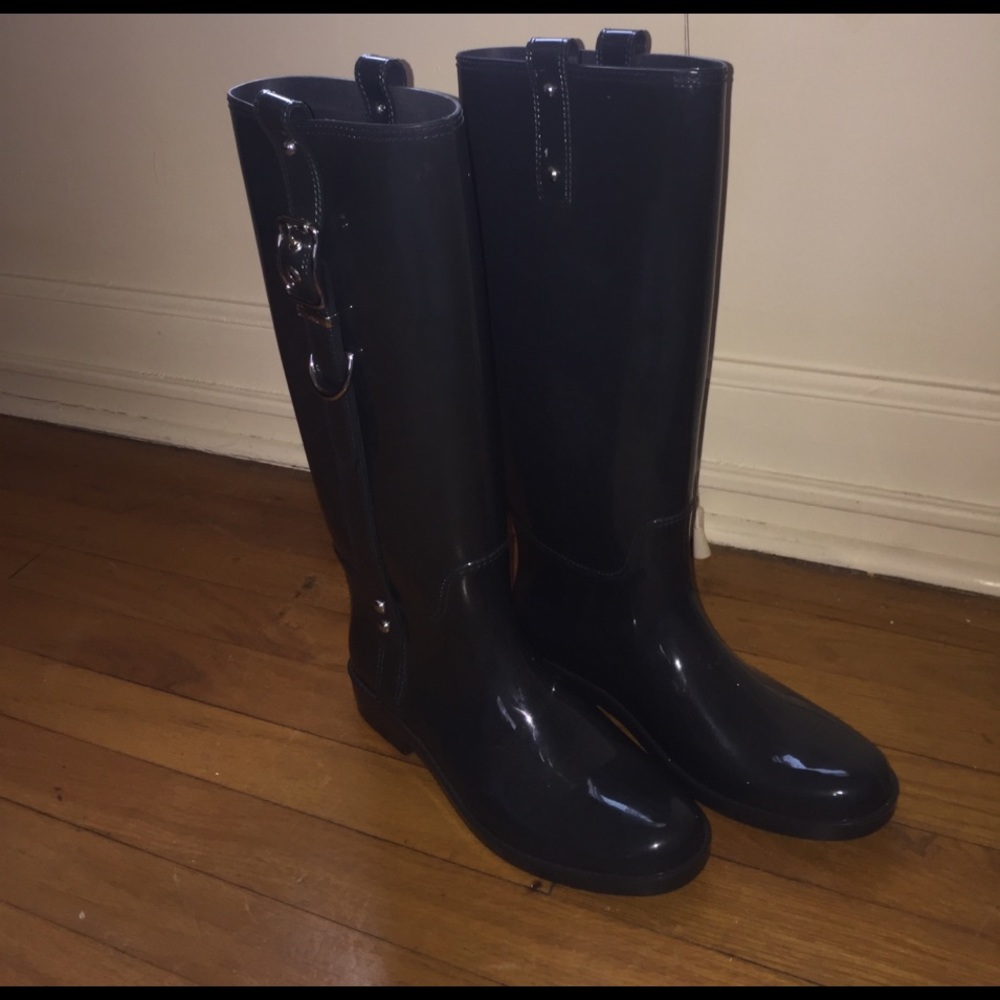 Coach rubber rain boots