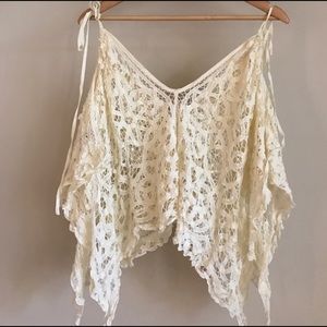 Free People Tops - Free People Lace Crop Poncho Boho Free People Tops - Free People Lace Crop Poncho Boho
