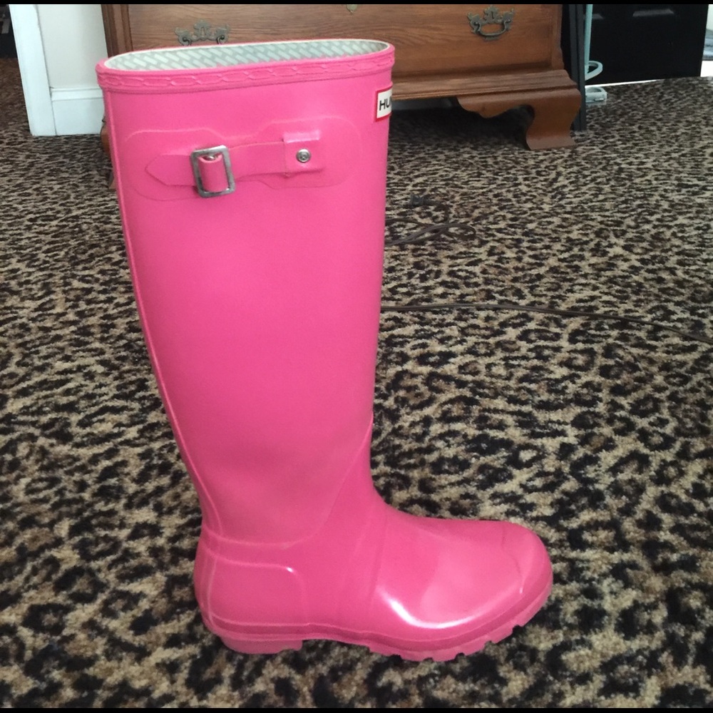 Pink hunter boots