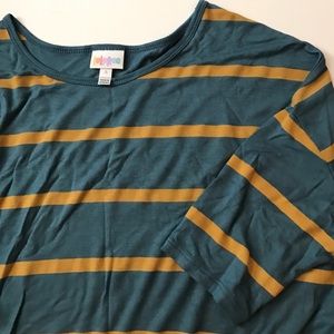 Lularoe blue/mustard Irma - size SMALL