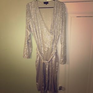 Sequin Wrap Maxi Dress