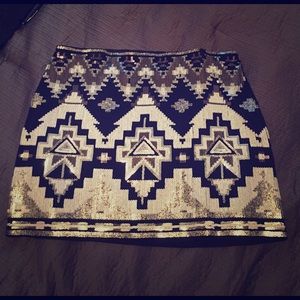 Aztec sequined mini skirt