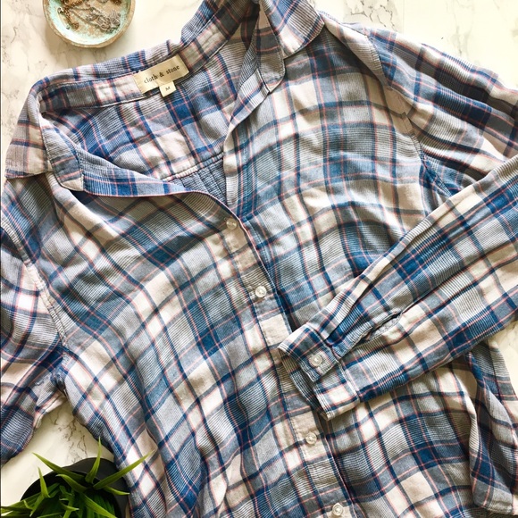 Anthropologie Tops - Anthropologie Cloth & Stone Plaid Buttondown