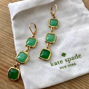 Kade Spade Green Faceted Drop Earrings