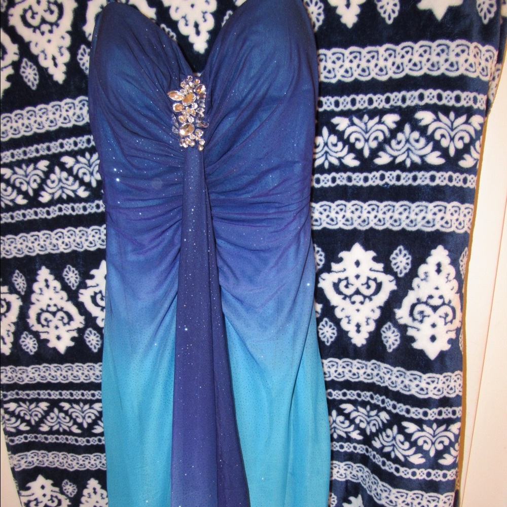 Blue Ombré Sparkly Night Sky Dress