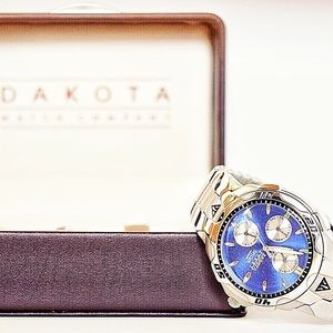 DAKOTA SPIDER BLUE brushed steel watch