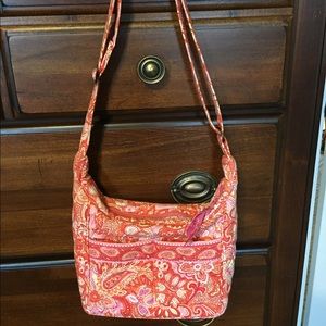 Coral/peachy floral Vera Bradley crossbody purse