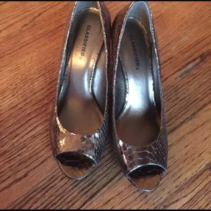 Copper open toe kitten heels never worn Copper open toe kitten heels never worn
