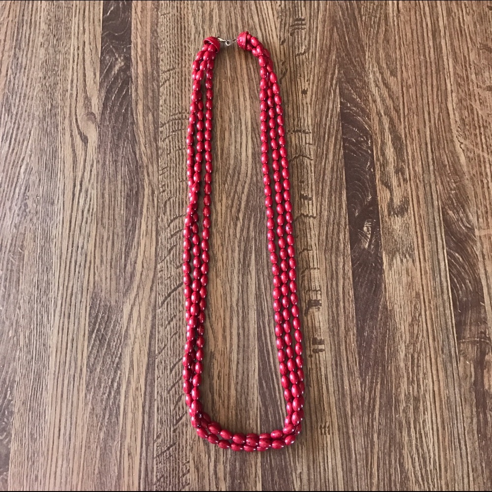 Vintage Red beaded necklace