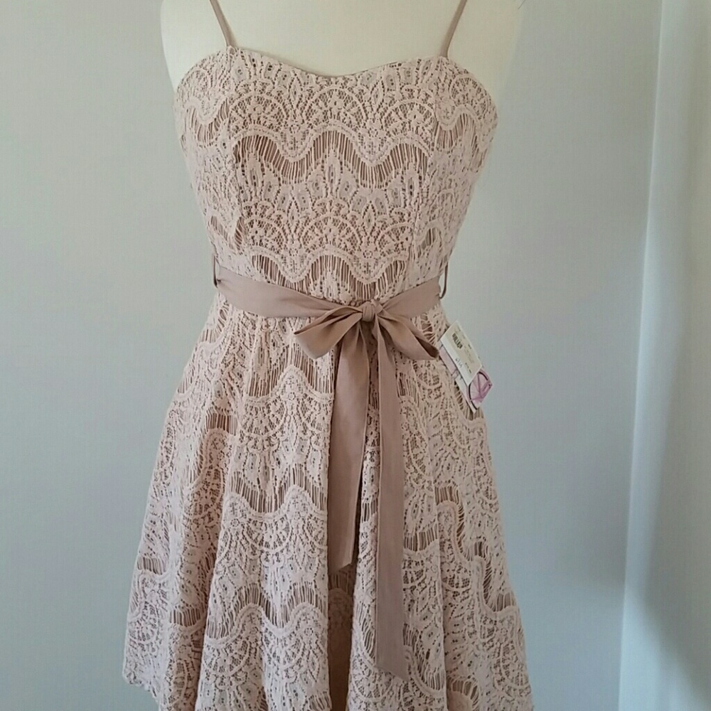 Light Pink Lace Dress with Spaghetti Straps (adj)