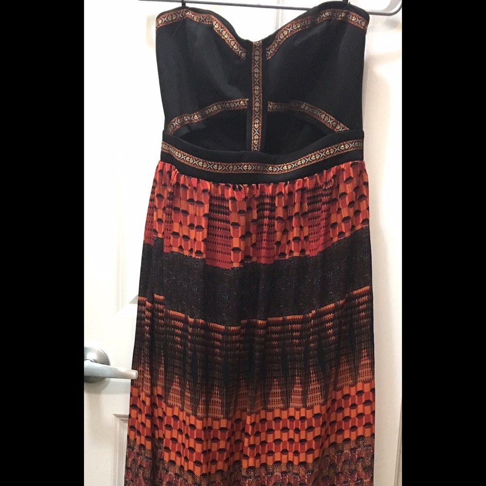 Tribal Print Cut Out Maxi Dress