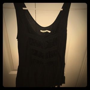 Black Embellished V Neck tank top