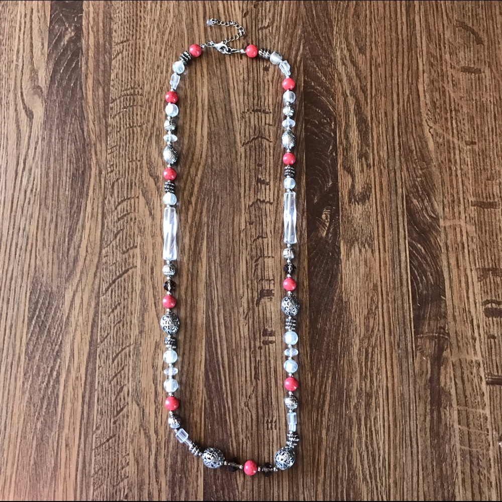 Coral beaded necklace